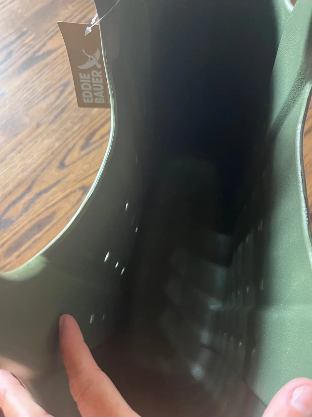 Eddie Bauer Olive Green Perforated Carryall Tote